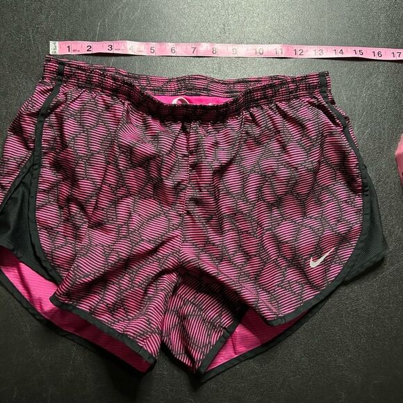 Nike Women's Dri Fit Pink and Black Running Shorts - Picture 12 of 14